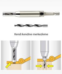 Rox Wood 0086 Kendinden Merkezlemeli Bits Saplı Matkap Ucu Seti 7 Parça