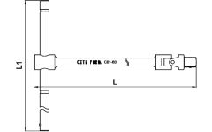 CETA FORM C01-60 1/4'' T Saplı Oynar Başlı Lokma Kolu