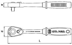 CETA FORM C11-12 3/8'' Düğmeli Cırcır Lokma Kolu