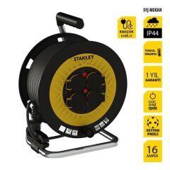 Stanley STP2515RNF Makaralı Kablo Kauçuk 25 Mt, 3x1.5mm, 4 Priz