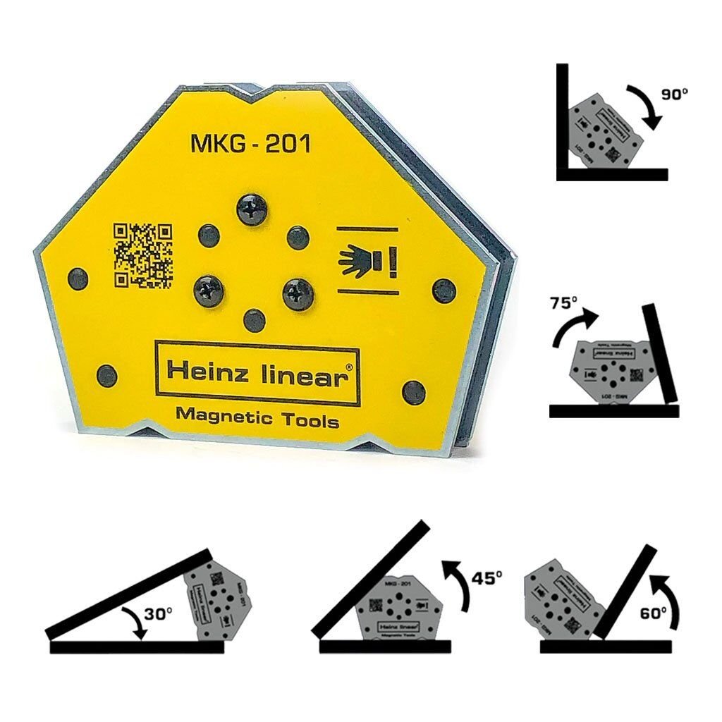 Heinz Linear MKG201-S Manyetik Açılı Kaynak Tutucu Mıknatıs Gönye