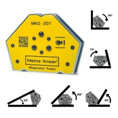 Heinz Linear MKG201-S Manyetik Açılı Kaynak Tutucu Mıknatıs Gönye