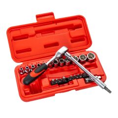 İzeltaş 1/4'' Altı Köşe Mini Lokma Anahtar ve Bits Set 27 Parça