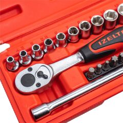 İzeltaş 1/4'' Altı Köşe Mini Lokma Anahtar ve Bits Set 27 Parça