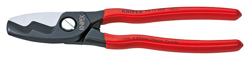 KNIPEX 95 11 200 Kablo Makası 200 mm (Çift Bıçaklı)