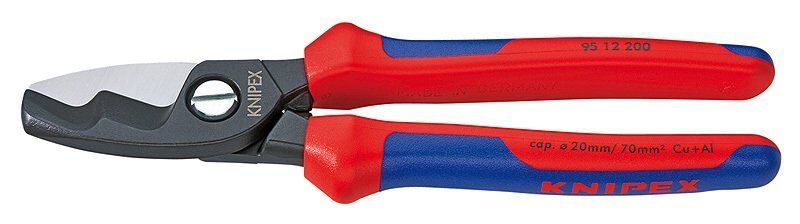 KNIPEX 95 12 200 Kablo Makası 200 mm (Çift Bıçaklı)