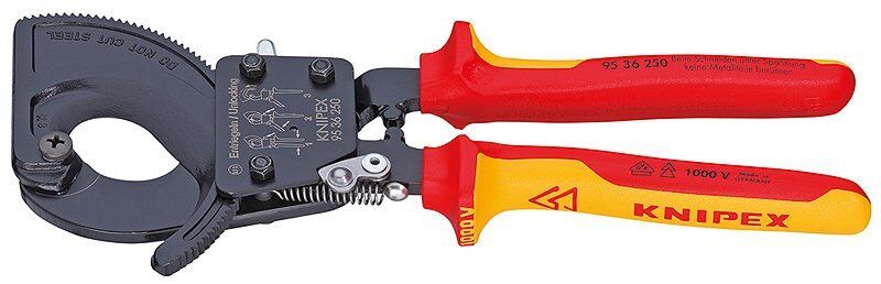 KNIPEX 95 36 280 Cırcır Mekanizmalı Kablo Makası 280 mm