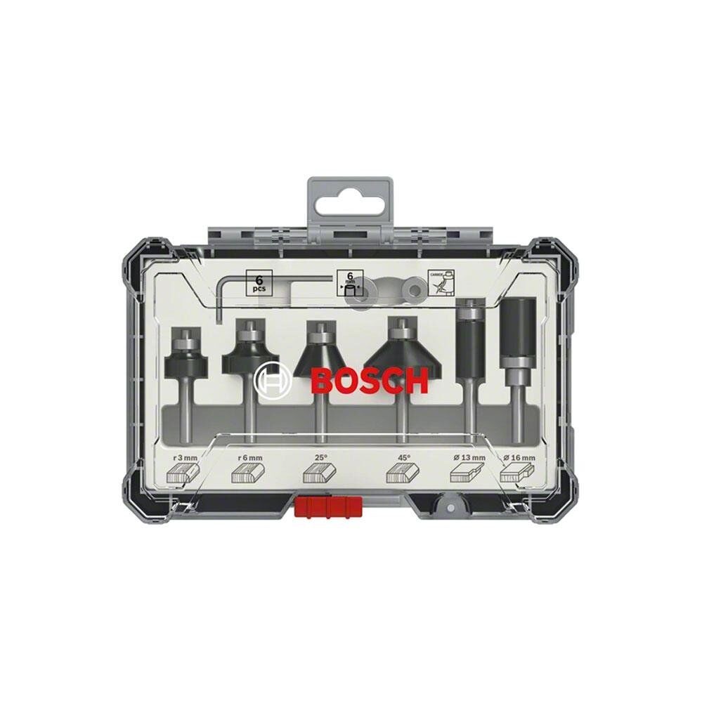 Bosch 2607017468 Ahşap Freze Uç Seti 6 Parça, 6 mm Sap