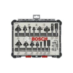 Bosch 2607017472 Ahşap Freze Uç Seti 15 Parça 8 mm Sap