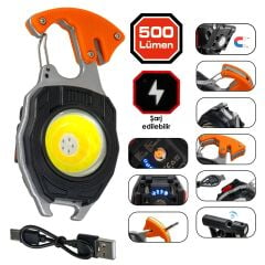 Rox 0230 Outdoor Çok Fonksiyonlu Anahtarlık Şarjlı Led Fener 500 Lümen