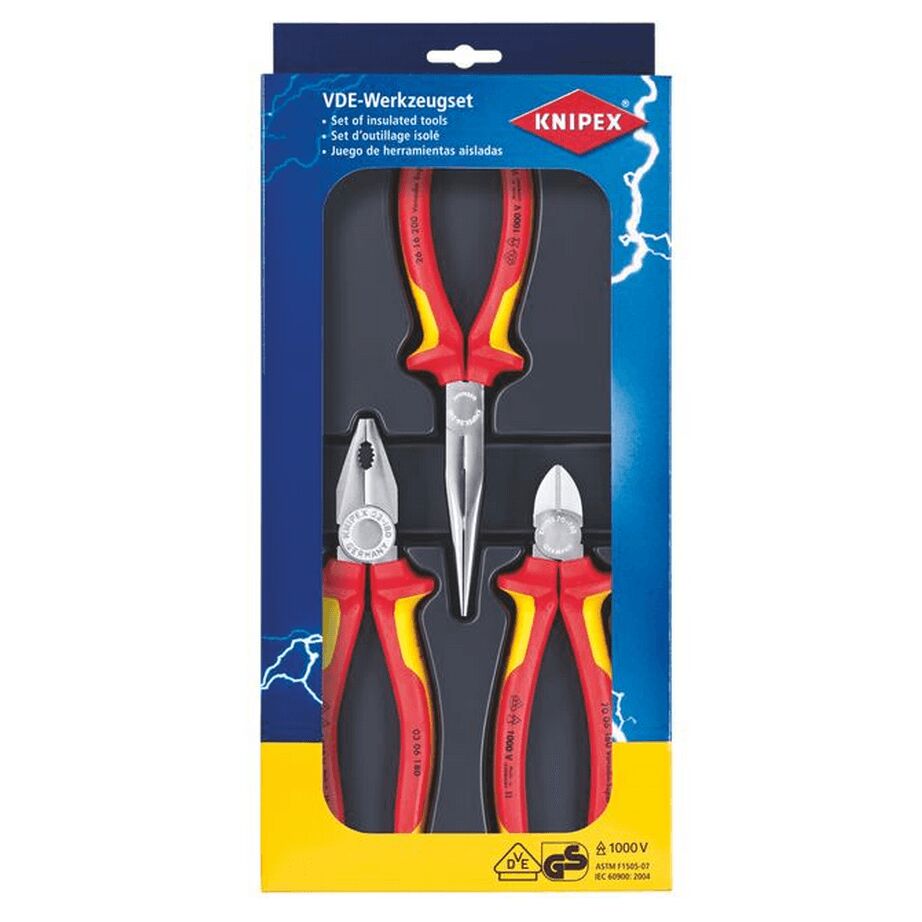 KNIPEX 00 20 12 VDE Pense Seti - 3'lü Set