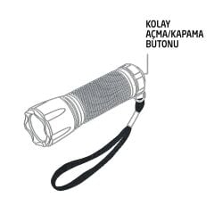 Lightorch LGH26317 Pilli Alüminyum Mini Led El Feneri 40 Lümen